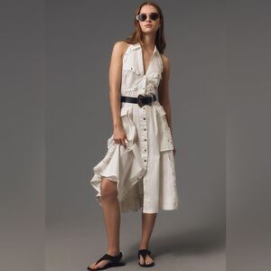 Anthropologie In Earnest by Byron Lars Halter Utility Midi Dress/ size 4